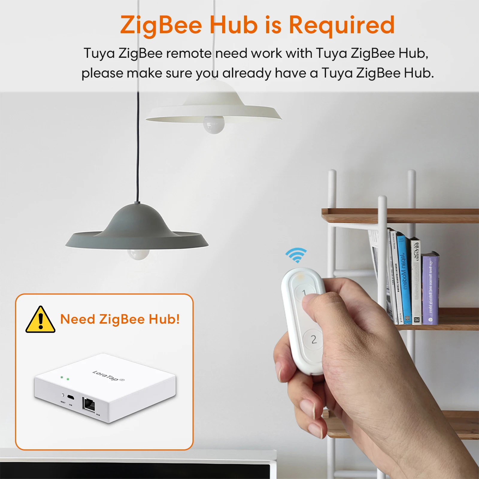 LoraTap Tuya Smart Life ZigBee 3.0 2 Gang Remote Scene Switch Multi-scenario Linked Control ZigBee Mesh