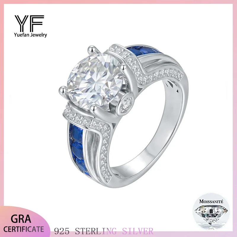 

S925 silver 3CT Moissanite women's ring, hiphop GRA certified electroplated 18k gold couple ring, high-end and fine jewelry ring