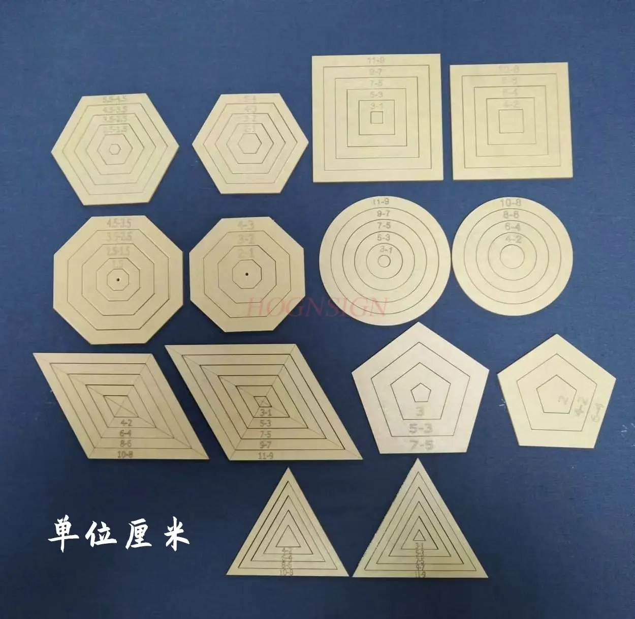2pcs/set Geometric acrylic ruler drawing hexagonal, circular, square, pentagonal border grandmother garden patchwork