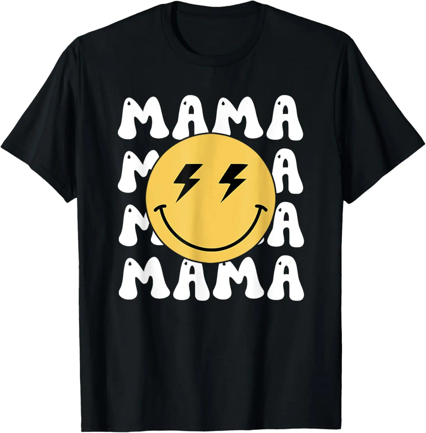 Mama One Happy Dude Birthday Theme Family Matching Bolt Face T-Shirt