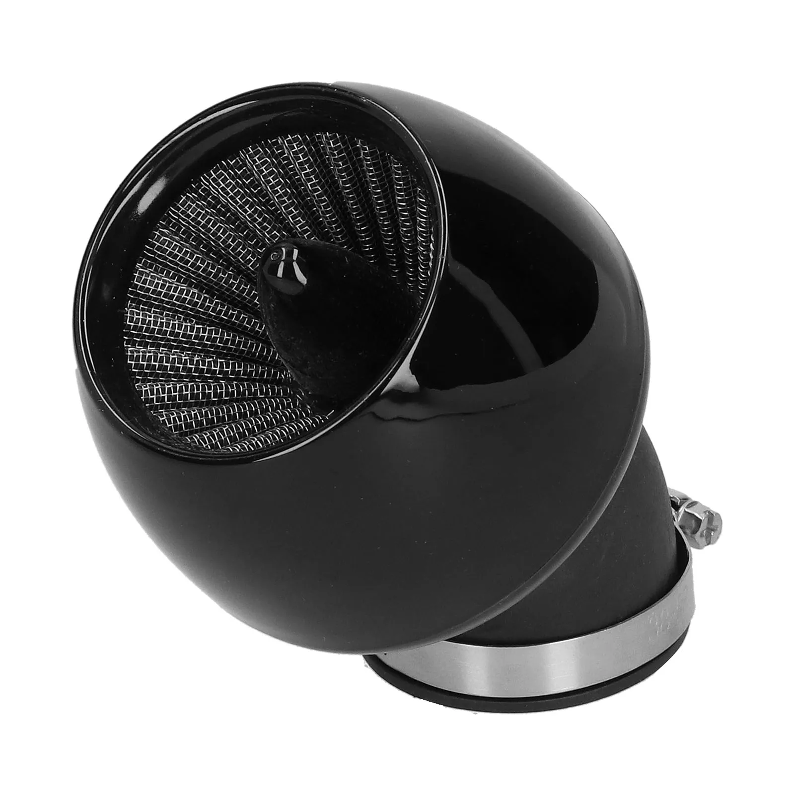 Motorcycle Air Filter Replacement Black with 45 Degree Angle Neck for 28-48mm Inner Diameter Pipe Motorbikes Includes 3