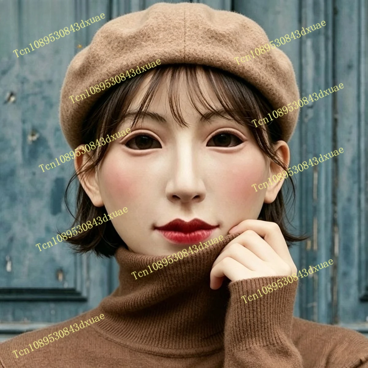 Beauty headgear latex girl mask beauty mask dance party cute dress up cross-dressing props