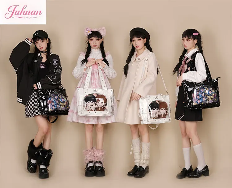 

Japanese Origina Ltabag 20cm Baby Bag Subcultural Personality Girl Female Y2k Oblique Span Goth Small Food Comics Handbag Women