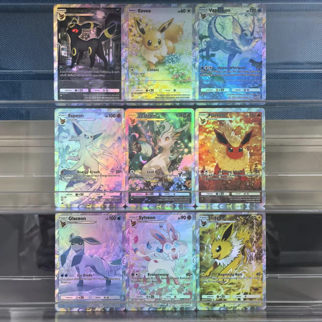 

9Pcs TCG Pokemon POCKET English Collection Cards Sylveon Flareon Glaceon Espeon Umbreon Eevee Classic Game Anime Cards Gift Toys