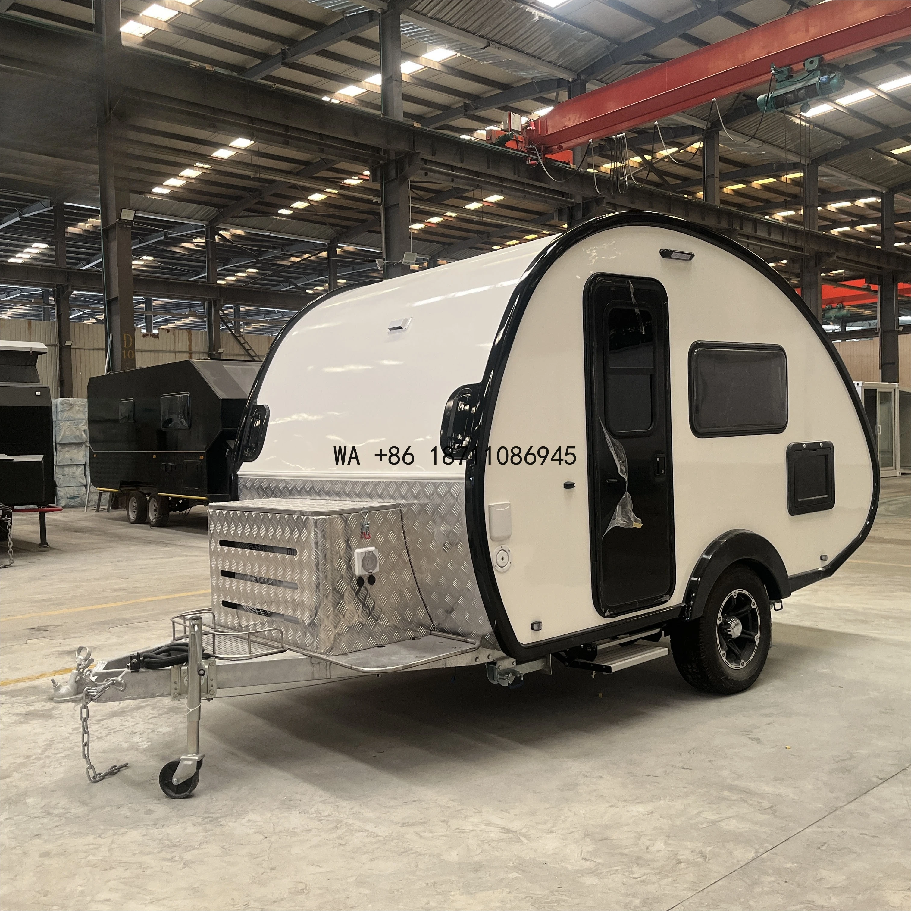 Small Rv Camper Travel Trailer  White and Black Offroad Small Caravan Rvs Campers With Bathroom