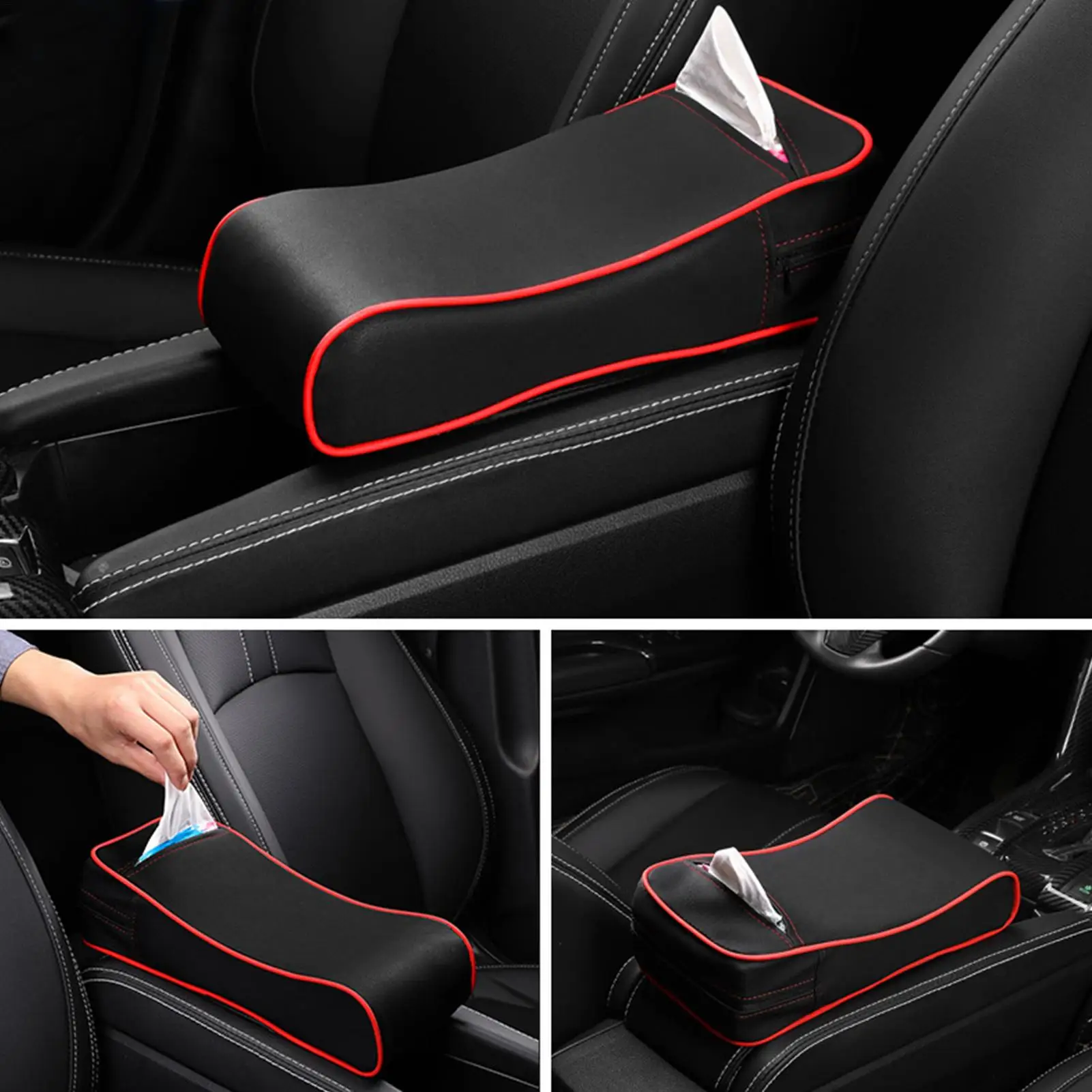 

Center Console Pad Heightening Interior Protector Center Console Armrest Cover Pad With Tissue Box For Vehicle Automotive