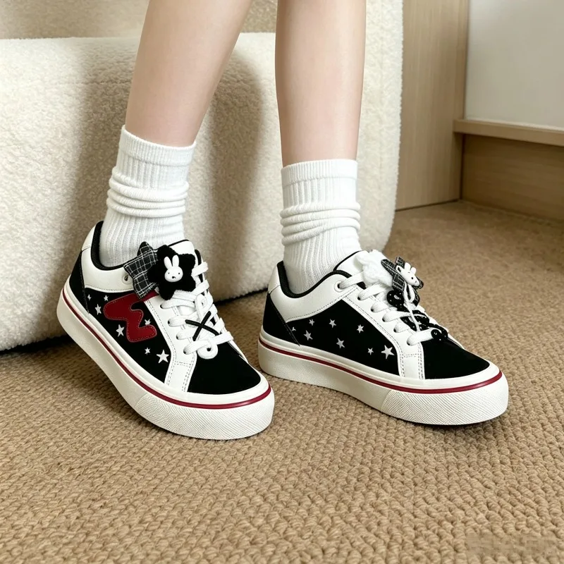 Women's Sneakers New Star Rabbit Design Thick Soled Loafers 2026 Fashion Round Toe Outdoor Casual Women Shoes Zapatos Para Mujer