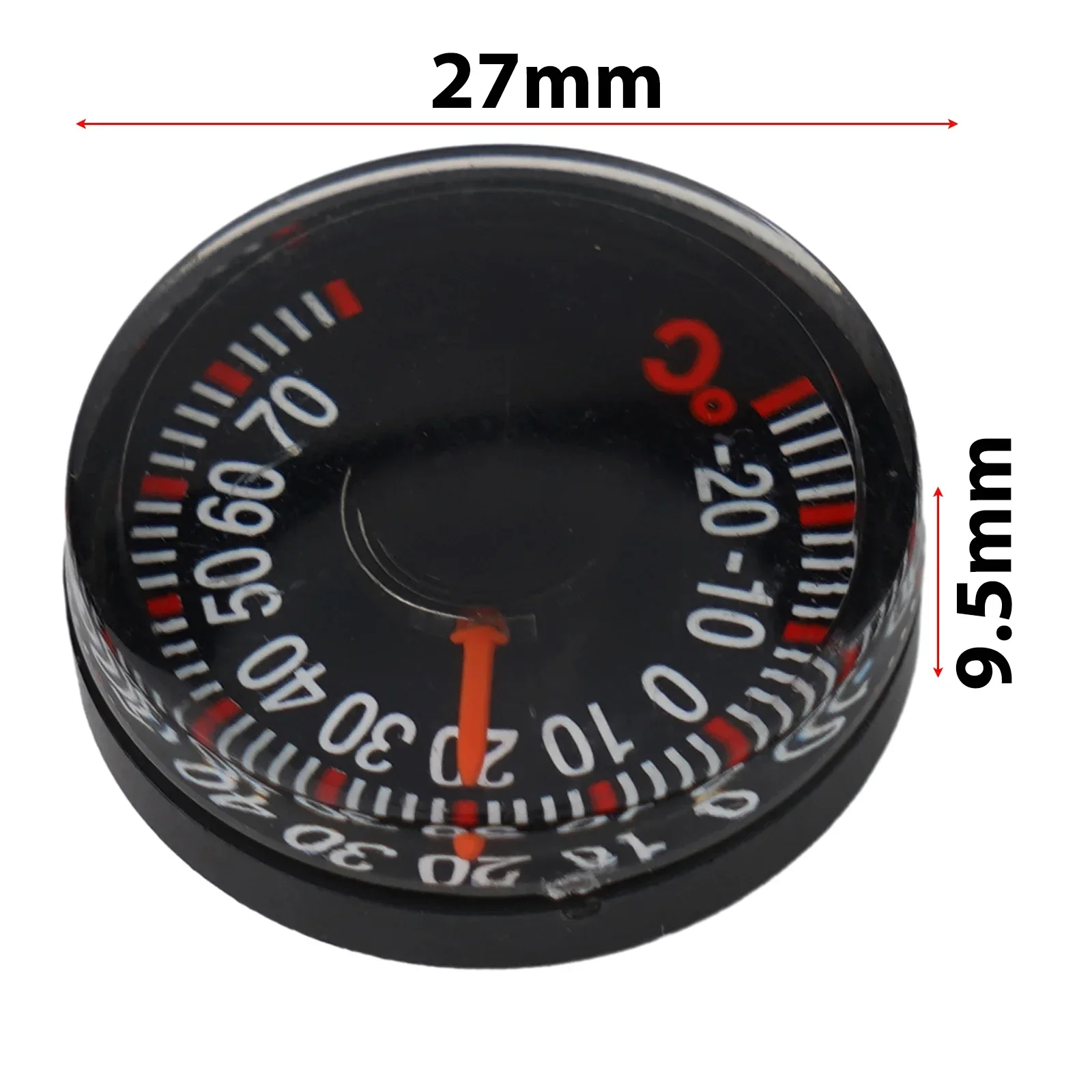 Mini Round 20mm Thermometer Casement High Accuracy Waterproof Black Temperature Gauge For Workshops Kitchens Living Rooms