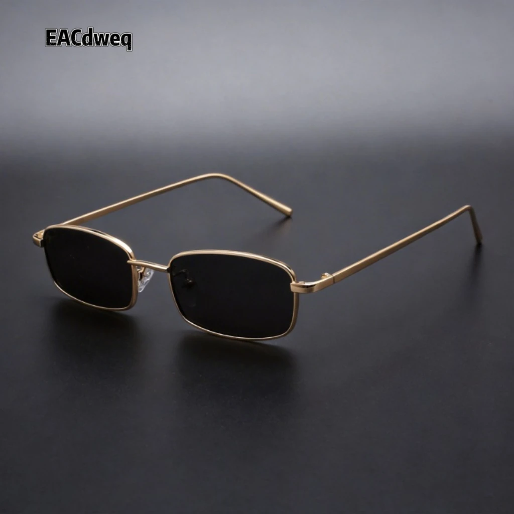 New Small Rectangle Retro Sunglasses Luxury Metal Designer Casual Shades Man Women's Fashion Sun Glasses