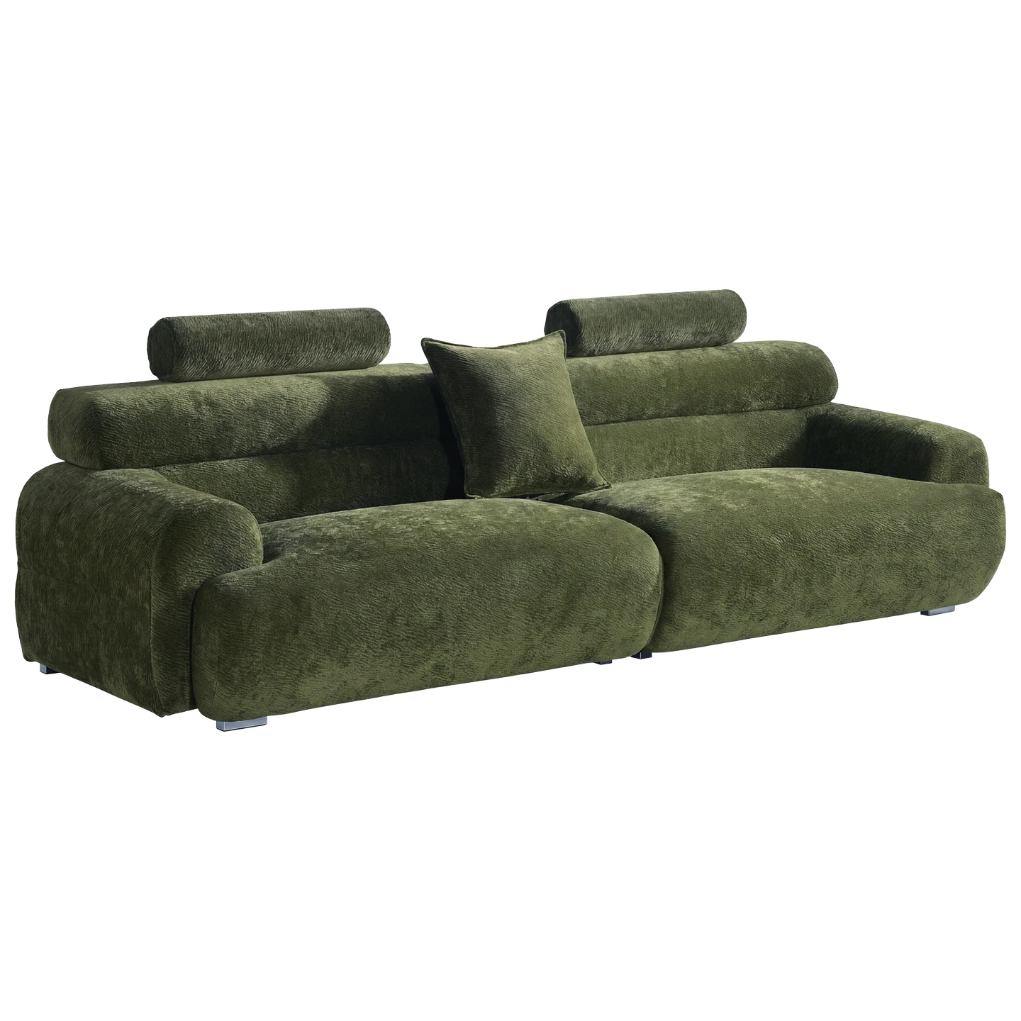 French Retro Valley Fabric Sofa Antique Removable and Washable Chenille New Dark Green