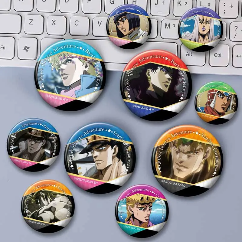 Anime JoJos Bizarre Adventure Lapel Pin Giorno Guido Narancia Badge Cartoon Role Playing Brooch Bag Hat Jewelry Accessories Gift