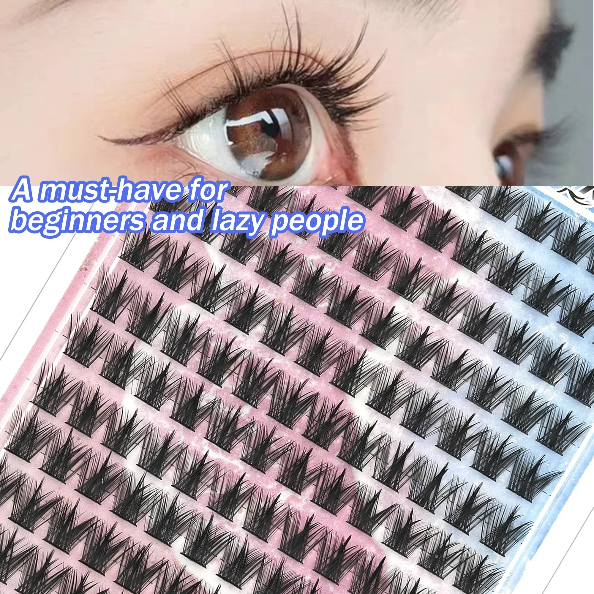 13 Rows 156 Pcs Individual Cluster Lashes Super Thin Band DIY Eyelash Extensions Soft Lightweight For Beginners Lazy Makeup