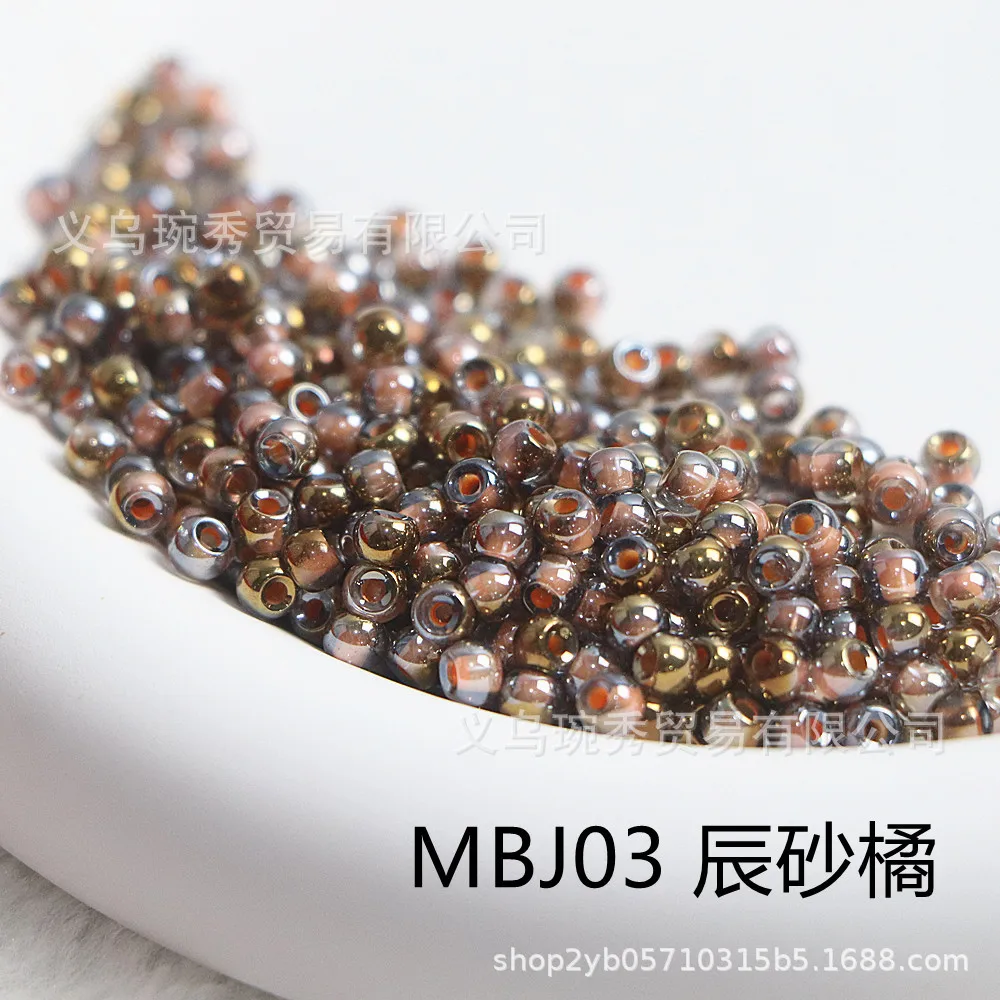 2mm/3mm/4mm 금색 염색 시리즈 반금색 그라데이션 7색 유리 구슬 수제 DIY 팔찌 목걸이 귀걸이