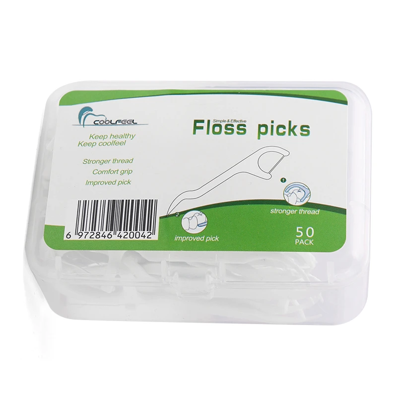 Dental Floss 50 Square Boxed Dental Floss Stick Dental Oral Gift Custom Disposable Toothpicks