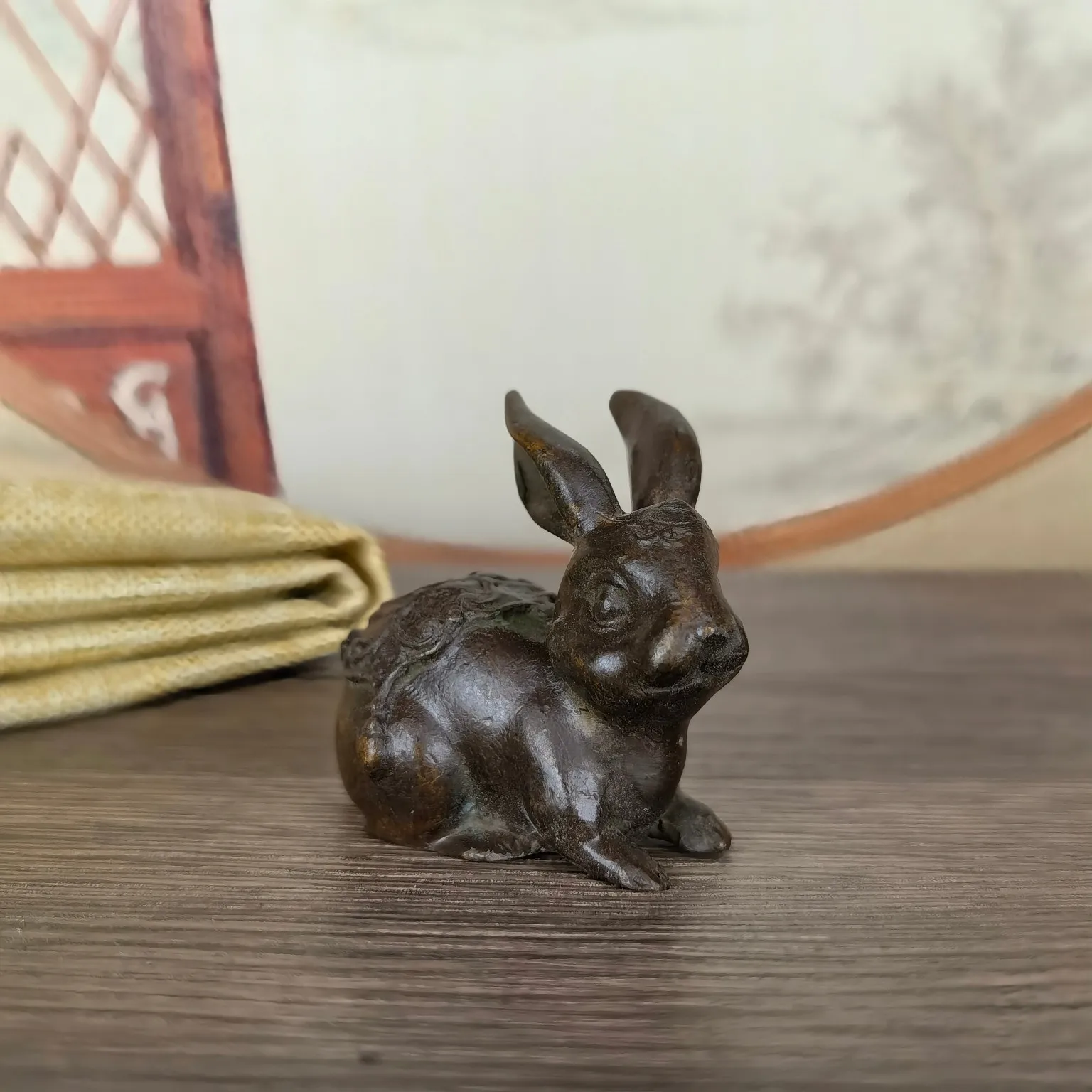 Vintage Solid Tea Pet, Zodiac , Fun Little Rabbit Hand Ornament, Creative Home Decor Craft