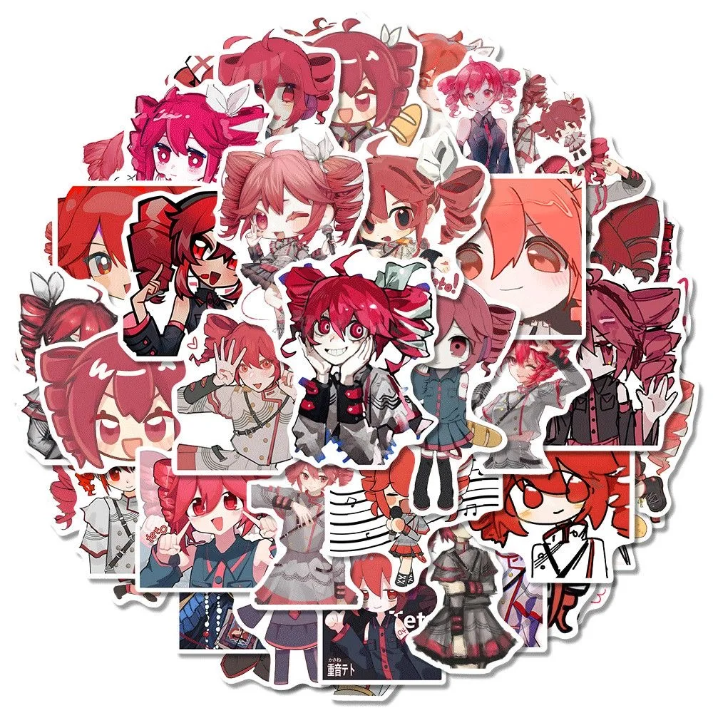 64pcs Kasane Teto Stickers Set Cartoon Virtual Singer Graffiti Decal DIY Girl for Suitcase Book Cup Skateboard Laptop Motorcycle