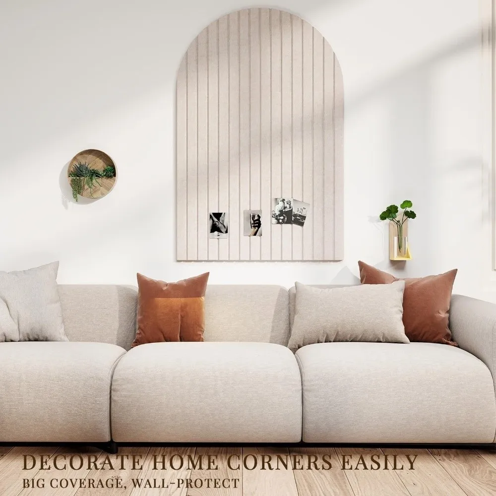 New Arched Felt Acoustic Panel Vertical Stripe Self Adhesive Felt Wall Panel Polyester Felt Photo Wall Sticker Living Room