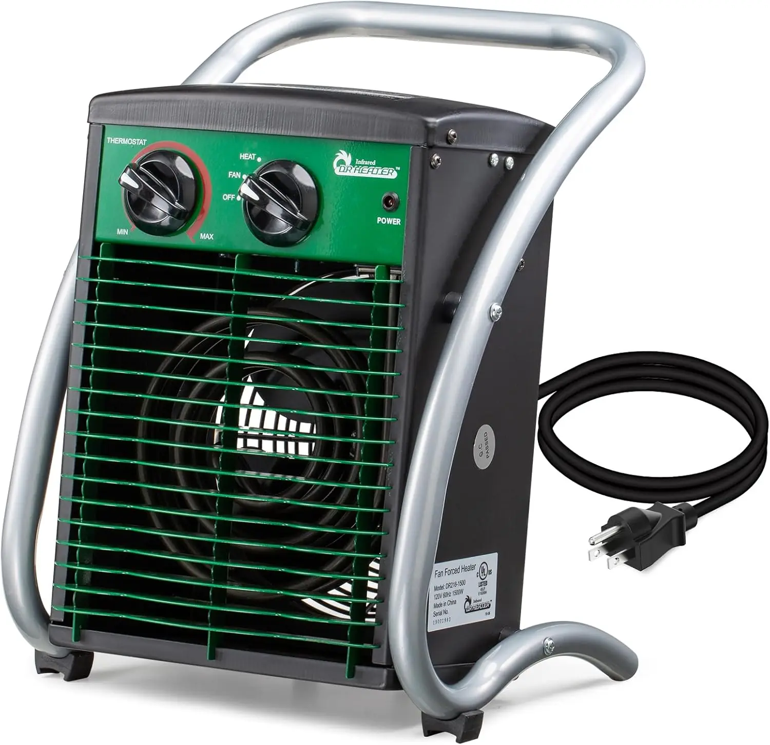 

Портативный инфракрасный обогреватель мощностью 1500 Вт для теплицы, гаража и мастерской — водонепроницаемость, крышки площадью 150 кв. Фут