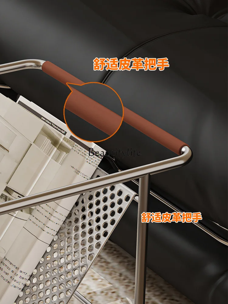 Подвижная современная простая тележка, подержанная гостиная из нержавеющей стали, высококачественный легкий роскошный угловой столик