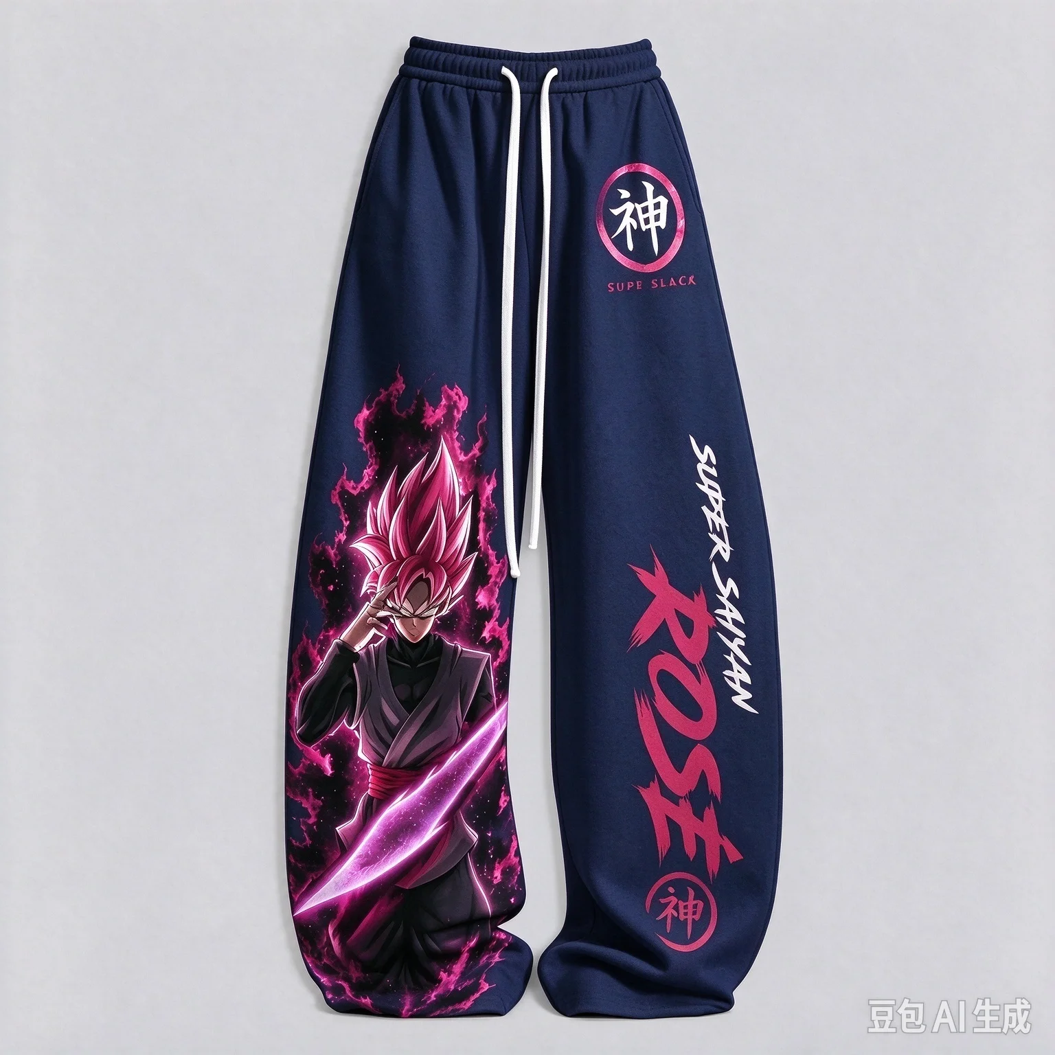 Dragon Ball Goku Black Rose Long Pants Unisex Loose Wide Leg Joggers Elastic Waist Anime Hip Hop Streetwear Casual Trousers