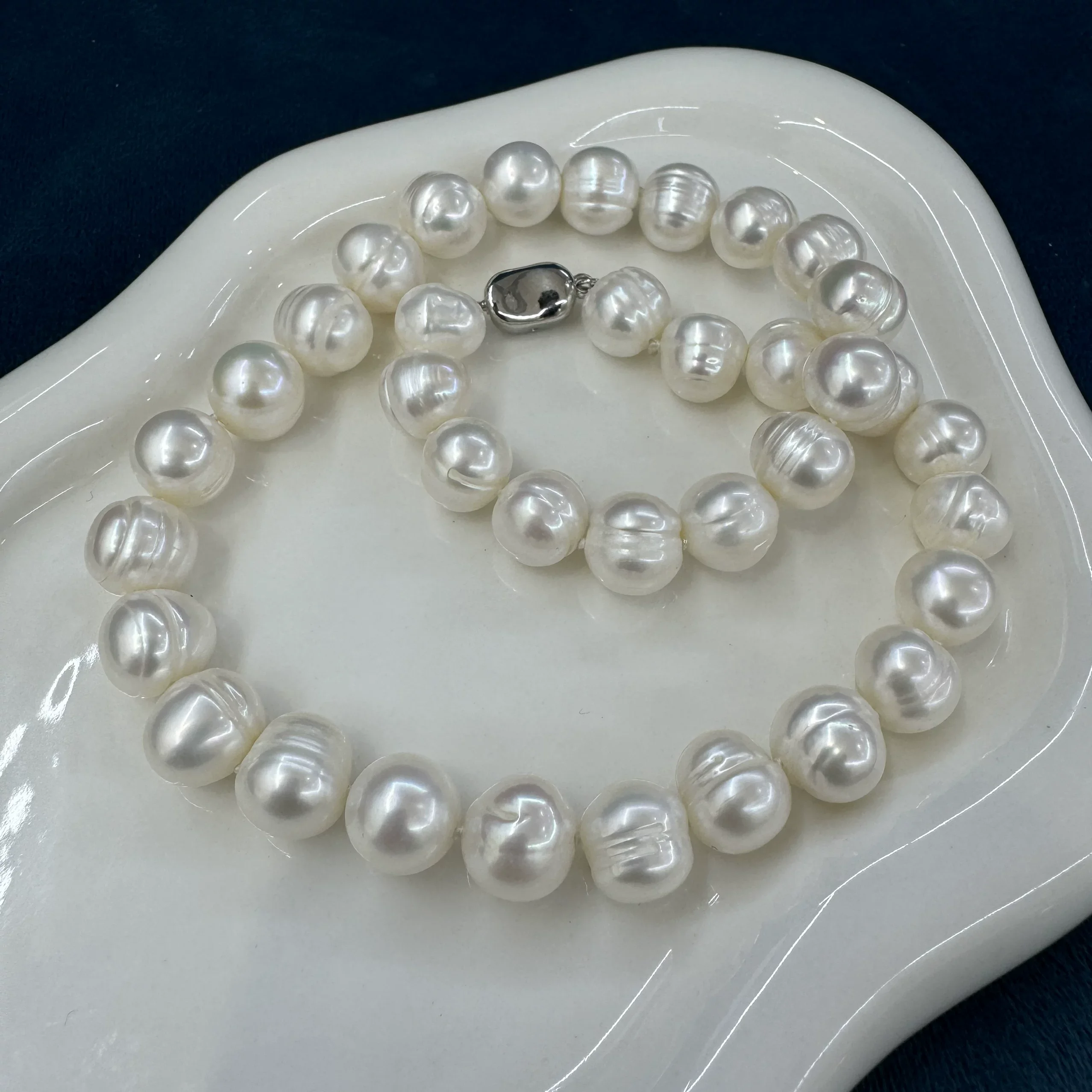 

Натуральное жемчужное ожерелье из барочного жемчуга Южных морей класса ААА, 11-12 мм, серебро 925 пробы, 18 дюймов