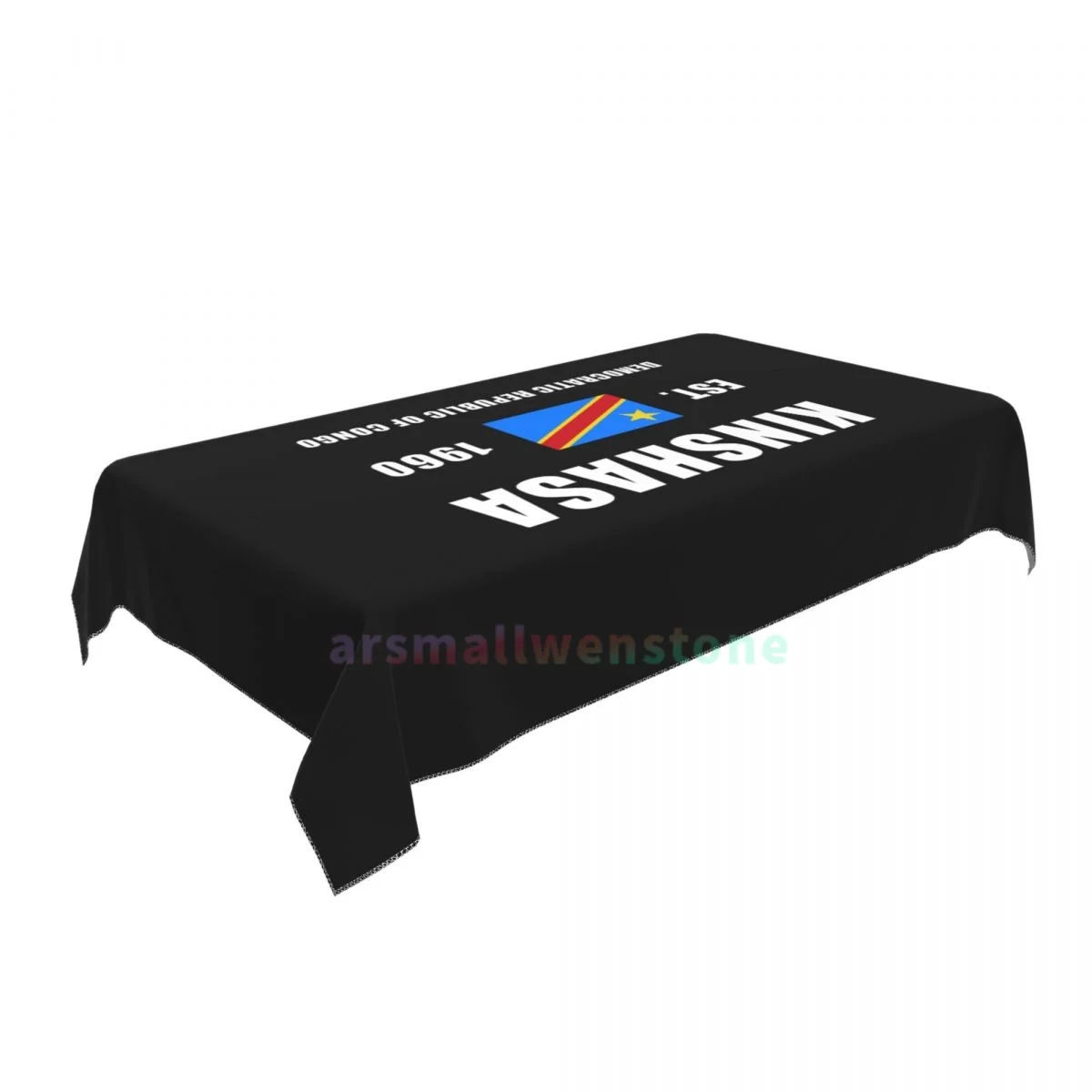 Democratic Republic Of Congo EST.1960 Kinshasa Rectangle Tablecloth Party Decoration Waterproof Dining Table Tablecloths Kitchen