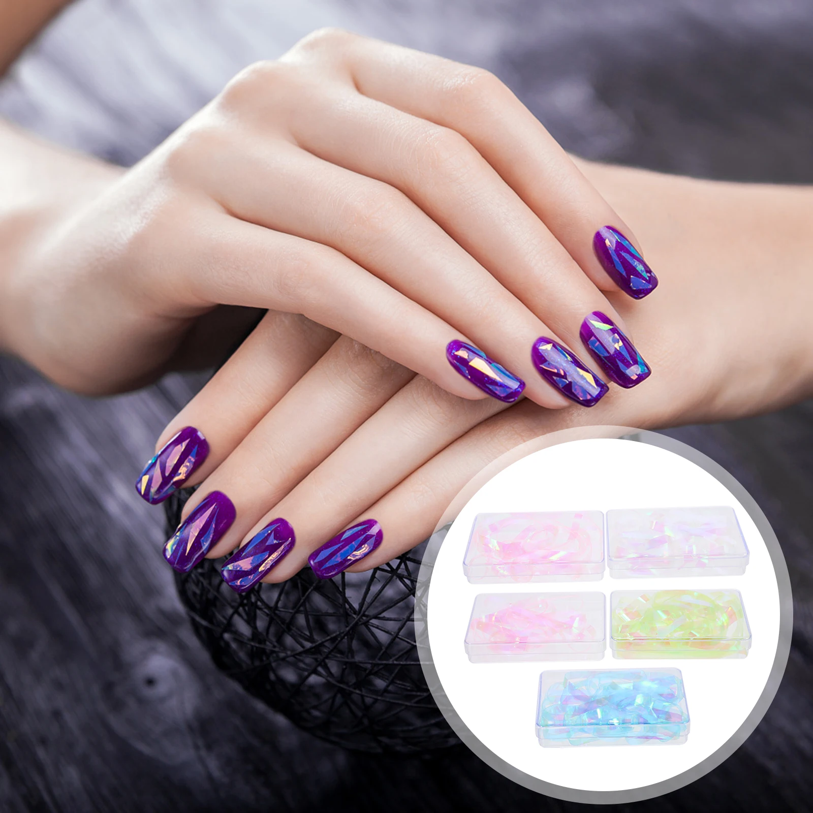 5-dozen nagelfolie film sticker glas papier manicure diy decor voor natuurlijke kunstnagels kleurrijke waterdichte stickers vrouwen nagel