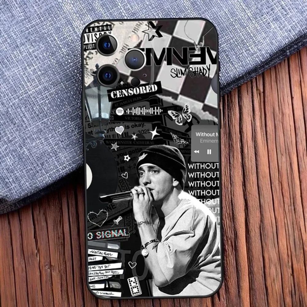 Hiphop Slim Shady E-Eminems Phone Case For iPhone 16,15,14,13,12,11,Pro,X,XS,Max,XR,Plus,Mini Soft Black Cover