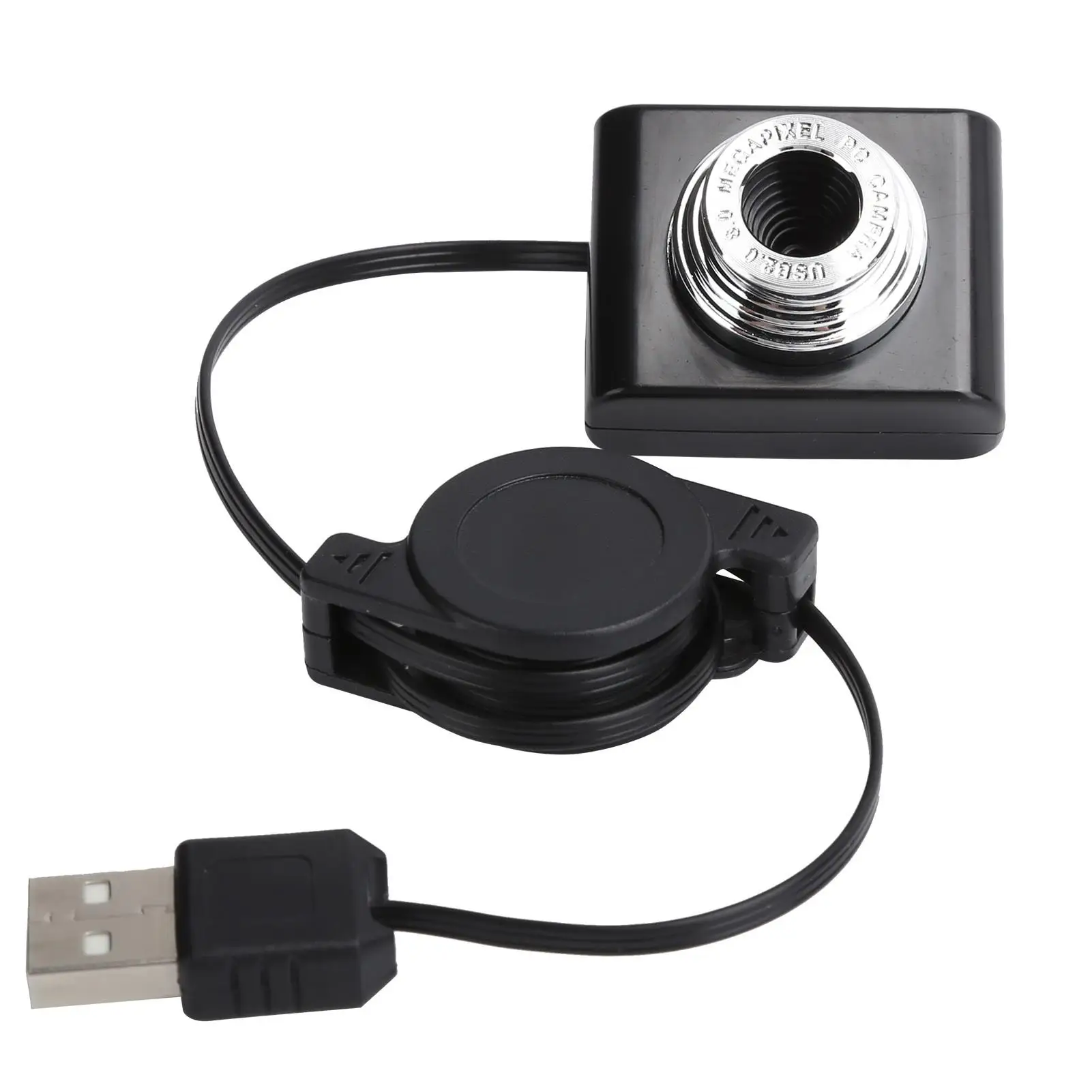 USB 2.0-auf-Webcam mit einziehbarem Kabel – 640 x 480 HD-Video für Streaming und Konferenzen