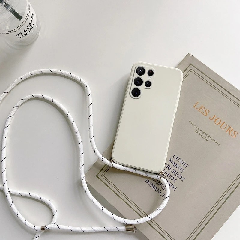 S 25 S25 الترا Crossbody قلادة الحبل السائل غطاء من السيليكون لسامسونج غالاكسي S25 S24 S23 زائد الترا 5G الغطاء الخلفي على S24FE #6