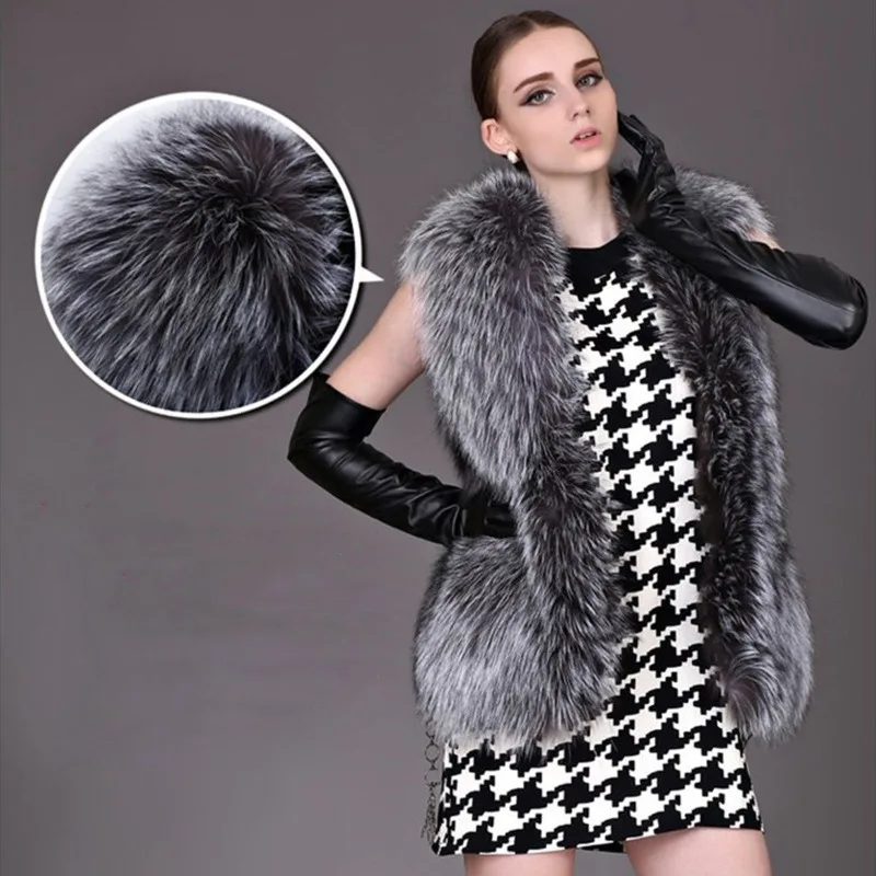 Luxury Fluffy Fur Vest Women Autumn Winter Sleeveless Faux Fur Jacket Soft High Quality Brand Waistcoat Faux Fur Coat Warm