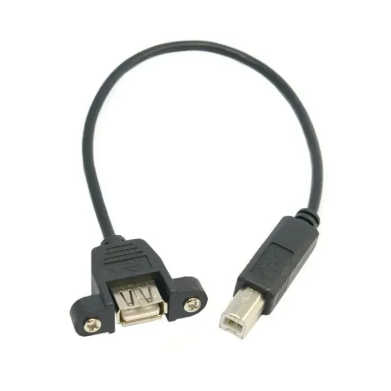25cm USB 2.0 A Female socket Panel Mount Type to Standard B Male Printer Scanner Hard Disk Cable