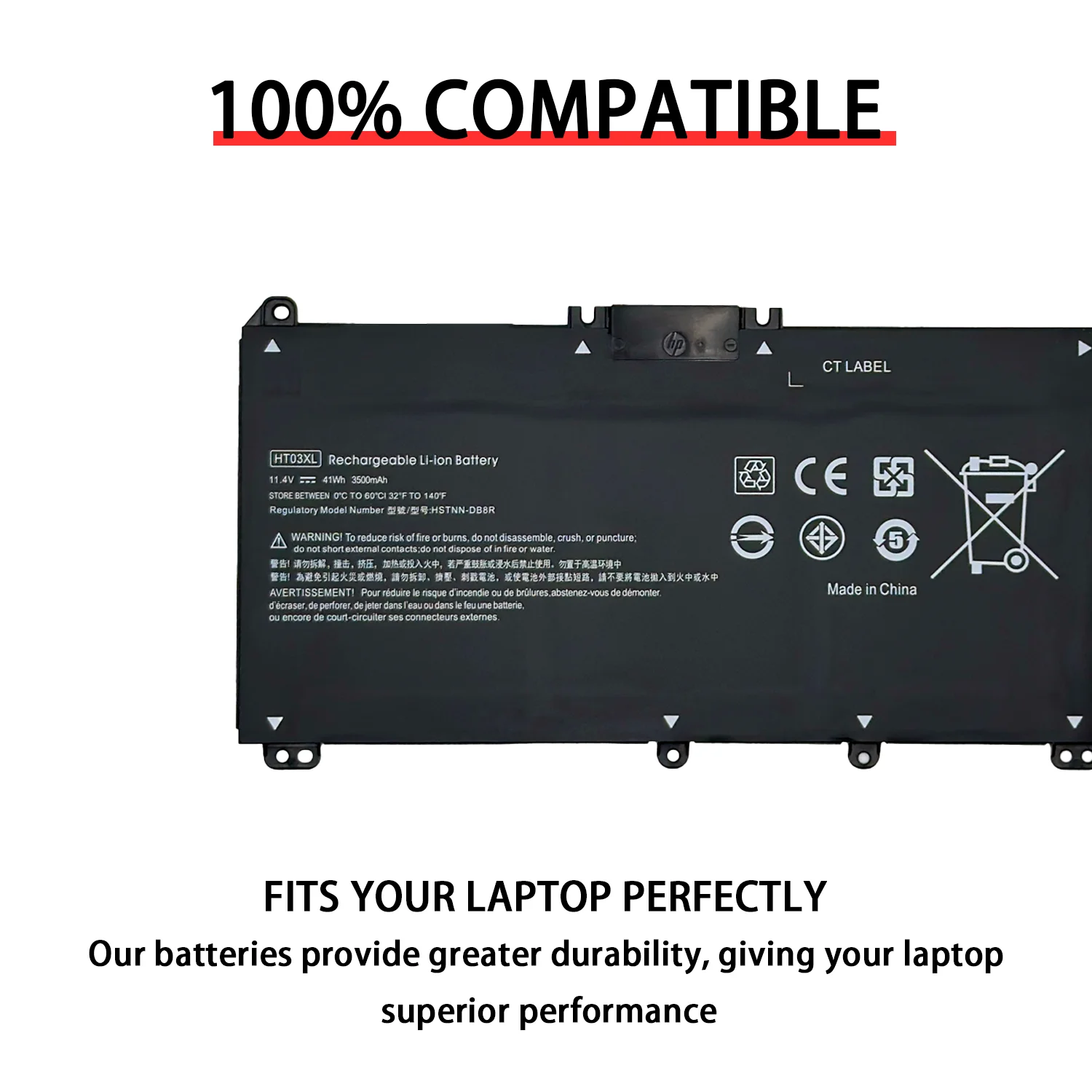 NEW HT03XL For HP Notebook Laptop Battery Computer for HP Laptop TPN-Q207/TPN-Q208/TPN-Q209/TPN-C135/TPN-C136/TPN-I130/I131