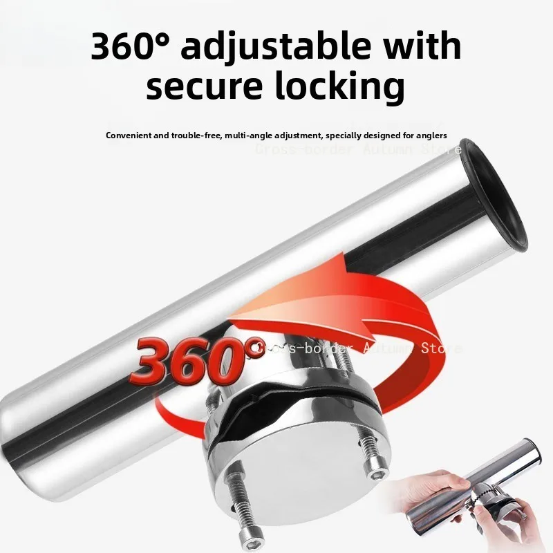Stainless Steel Fishing Rod Holder Single Tube Rod Mount for Boat Yacht Motorcycle Fishing