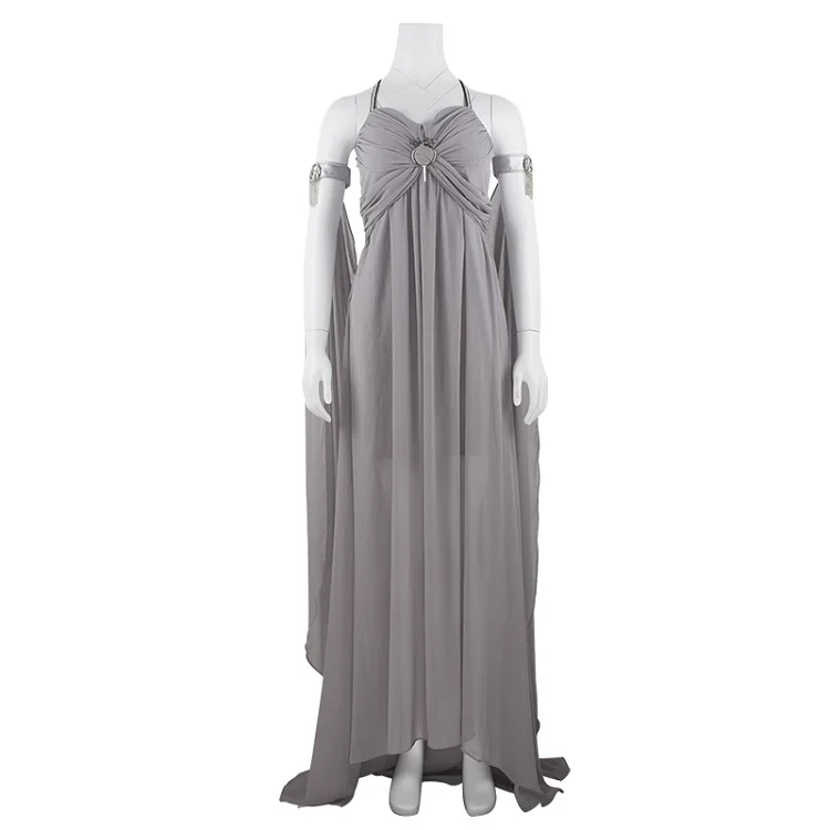 Queen DANIELIS costume Cosplay Grey slip dress Queen Silver Dany Lovely dress for Adult Women Cosplay Costume Moive Costume suit