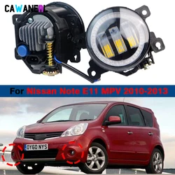 2 Pieces Car Front LED Lens Fog Light Angel Eye Daylight DRL H11 6000LM For Nissan Note E11 MPV 2010 2011 2012 2013