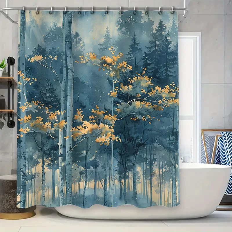 

Luxury Marble Shower Curtain Decorative Waterproof Bath Mat Home Decoration