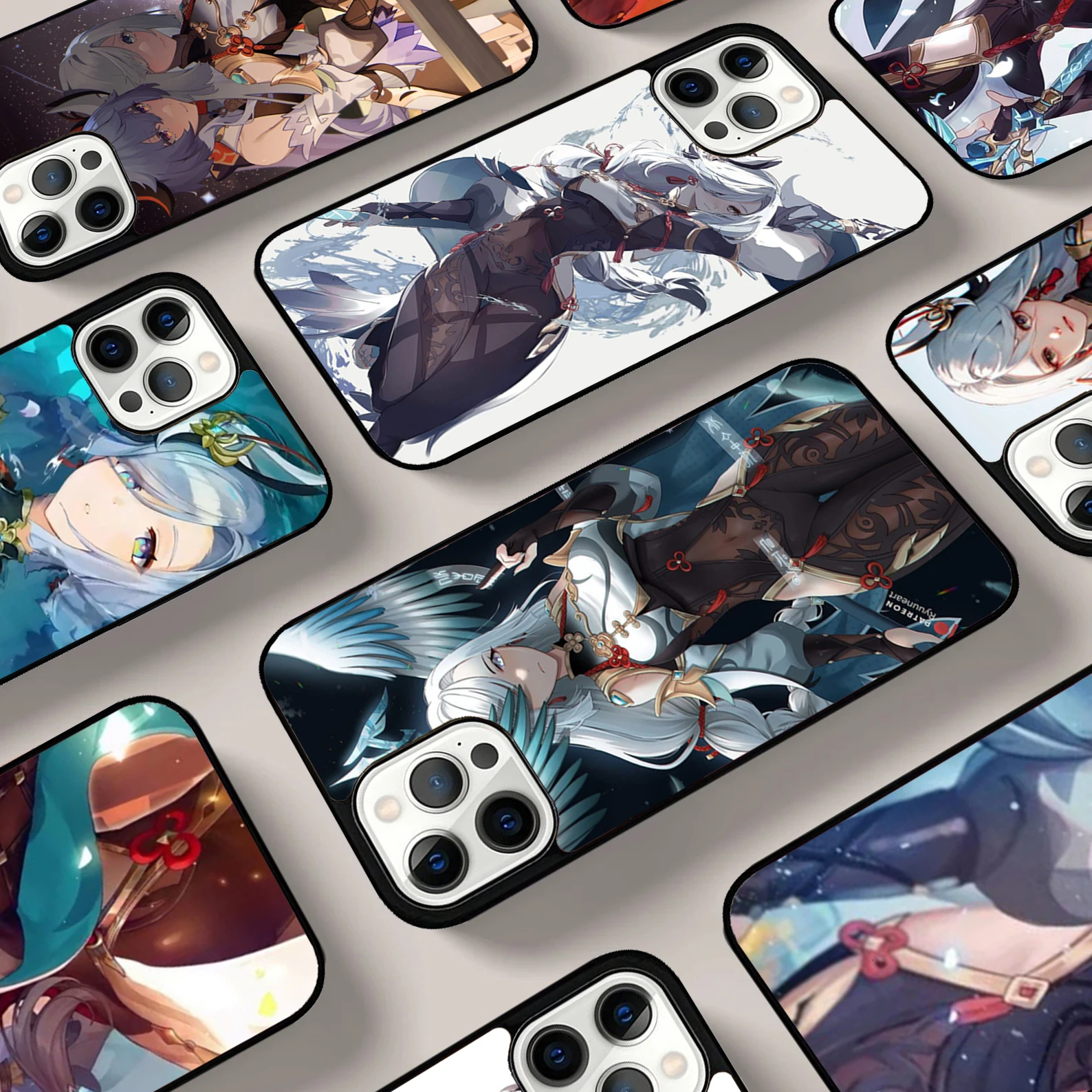 

Genshin Anime Shenhe Phone Case For iPhone 17 Air 16 15 14 13 12 11 Pro Max Max Plus Bumper Case Cover