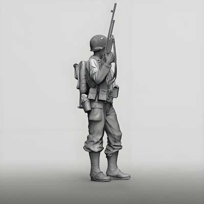 Figura de ação de soldado de artilheiro da segunda guerra mundial 1/16, resina GK, tema militar, sem pintura e em estoque