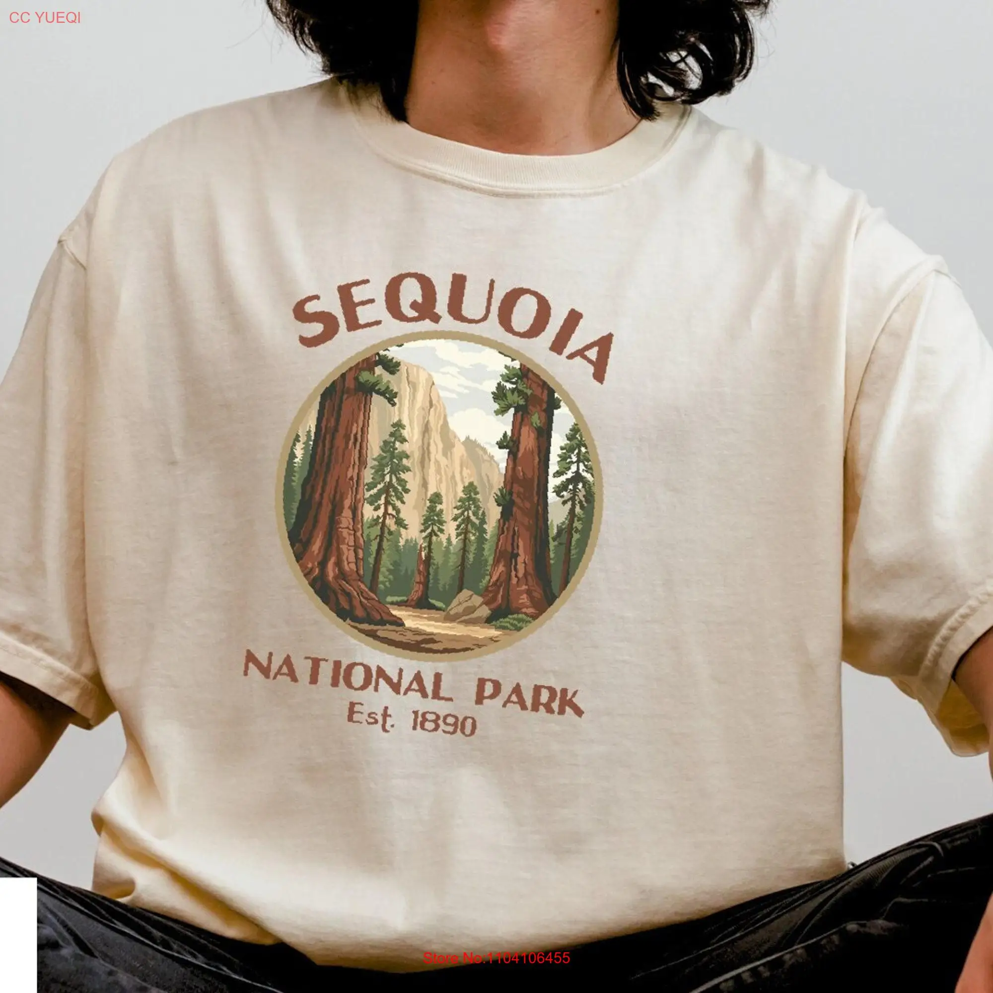 Vintage Sequoia National Park T Shirt Redwood Outdoor Adventure Hiking Souvenir long or short sleeves