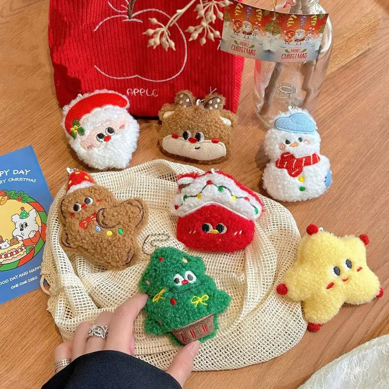 Christmas Doll Pendant Decorative Cartoon Christmas Decoration Mini Plush Keychain Colorful Plush Christmas Ornament For Santa