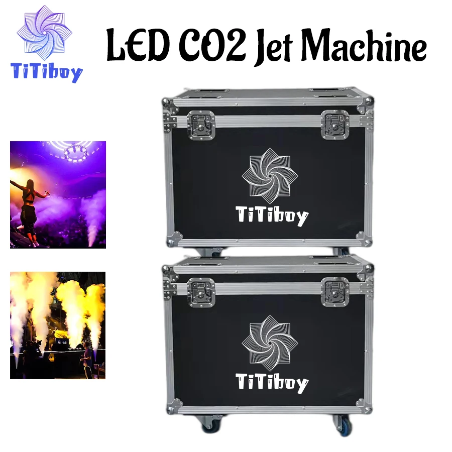 

0 налог 2 шт. Flightcases(2 в 1) для DMX 512 Co2 Jet Machine запираемое питание с особым эффектом сухой лед туман машина Регулируемая