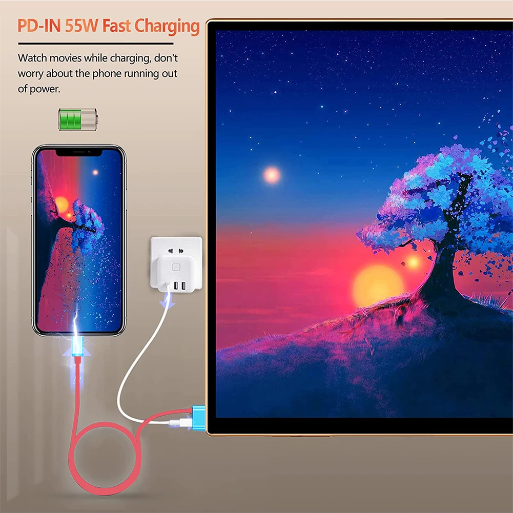 스위치 및 OLED PC TV용 HDMI 호환 케이블, HD 프로젝션 고속 충전 라인, 스위치 휴대폰 태블릿용, 4K