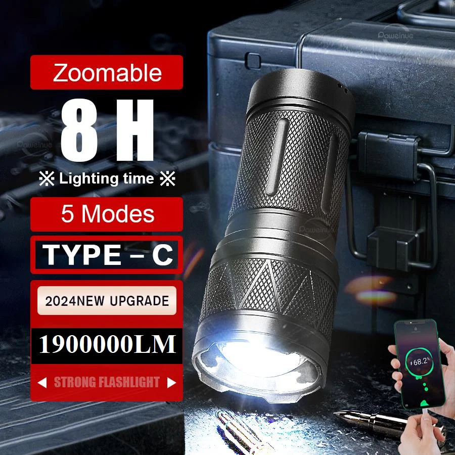 

Алюминиевый сплав высокая мощность светодиодный фонарик 1900000LM Супер мощные фонарики водонепроницаемые перезаряжаемые светодиодные горелки на открытый кемпинг