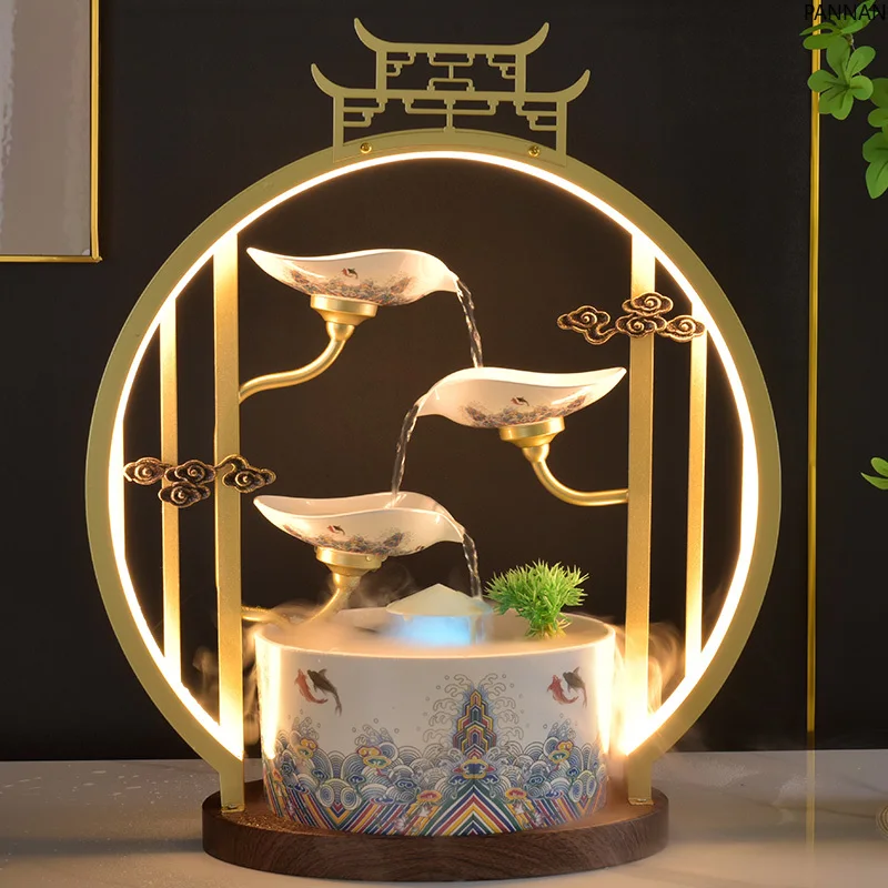 

Flowing water decoration, enamel color, creative ceramics, flowing water fountain, water humidifier