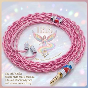 Kabel słuchawkowy HiFi ivipQ-Iris pozłacany + posrebrzany kryształkiem srebrem, 4.4mm 2Pin 0.78 MMCX IE900 IPX IEM do słuchawek SIVGA Que