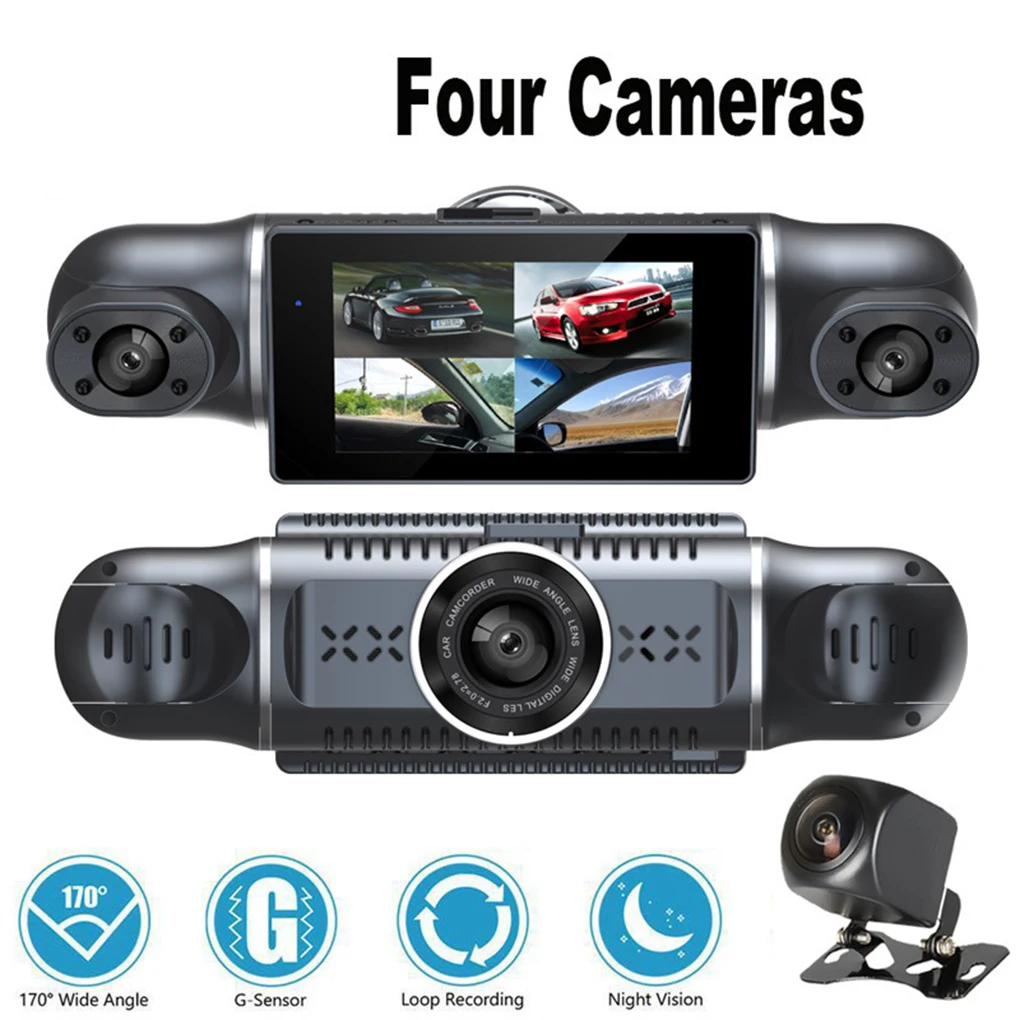 4 Channels Dash Cam for Cars WIFI APP Video Recorder 1080P Car Dvr Rear View Camera Parking Monitor Black Box Car Accessories