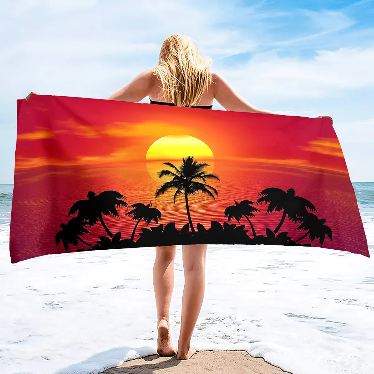 Sun Print Microfiber Beach Towel Beach Summer Bath Pool Towels Sand Proof Quick Dry Oversized Beach Accessories for Adults Kids