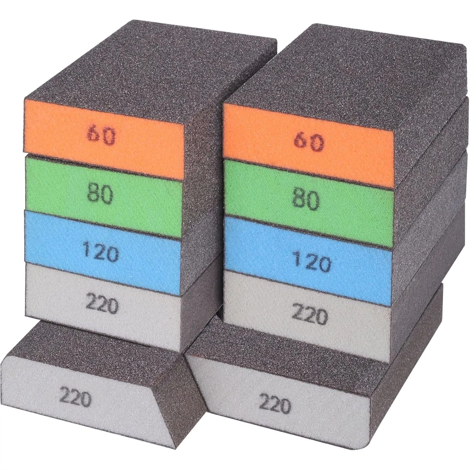 

Sanding Block 10 Pack, Washable Reusable Sanding Sponge for Wood Drywall Metal Glasses with Coarse to Superfine Grits