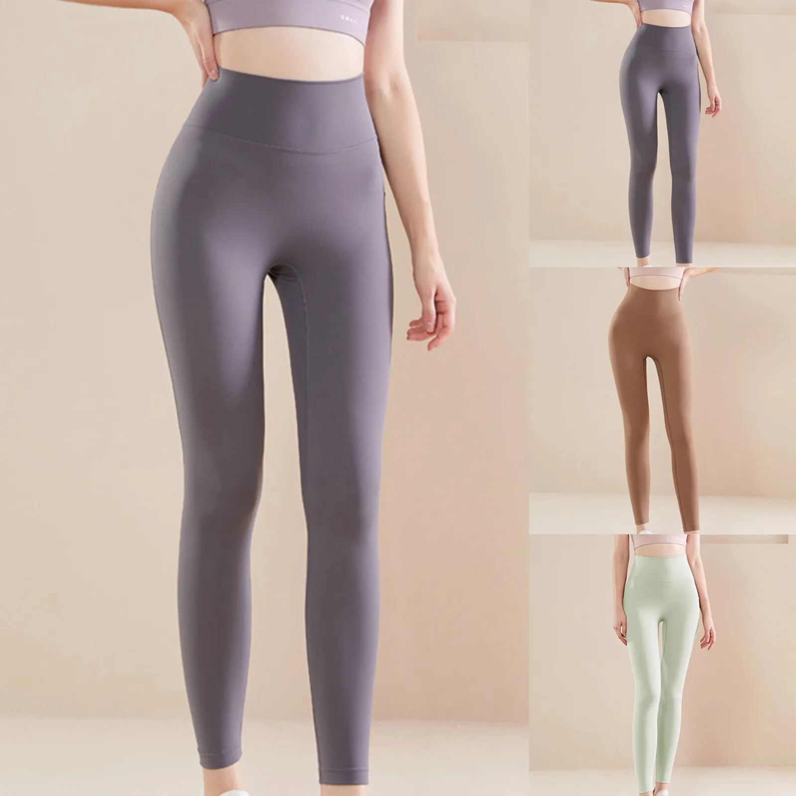 Calças De Yoga De Cintura Alta Para Mulheres, Leggings De Ginásio, Fitness Esportivo, Leggings Sem Costura, Controle De Barriga, Calças Justas De Treinamento De Corrida